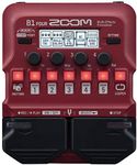ZOOM B1 FOUR Compact bass multi-effects pedal with looper, drum machine, 70 effects & tuner for live & recording, stage & studio, red