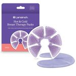 Lansinoh TheraPearl 3-in-1 Breast Therapy Pack, Hot or Cold use for Nursing Mothers to decrease Engorgement, encourage Let-Down and increase Milk Production, use with any Breastpump, 2 Count, 2 Covers