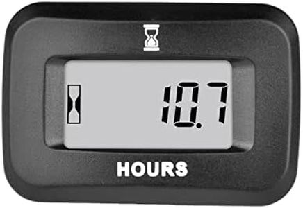 HonorMeet Digital DC 5V to 60V Hobbis Hour Meter for Lawn Mower,Maintenance Running Hours Counter,Works on Lawn Mower Tractor Golf Cart Go-kart Forklift and other DC powered equipment. (Normal)