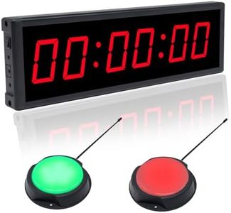 Digital Gym Timer with Wireless Button,Interval Timer with Remote Control for Stopwatch,Countup/Down,Digital Wall Clock for Cornhole,Game,Indoor & Outdoor Sport