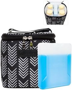 Sarah Wells Cold Gold Breastmilk Cooler with Ice Pack Black and White