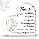 UICCVOKK Thank You Gifts for Women Men, Appreciation Gifts for Teacher Boss, Teacher Gifts Coworker Leaving Gift Retirement Gifts Thanksgiving Gifts, Heart Shape Acrylic Sign Gift Desk Decor