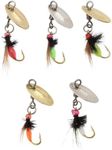 ECSiNG 5pcs Bionic Fly Fishing Lures Fly Fishing Flies Bait With Fishing Spinner For Bass Sunfish Pike Trout Fly Fishing Accessories