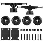 TLHB Skateboard Truck,Skateboard Wheels 52mm Suitable for Skateboarders,Fits 7.5-8" Deck，Skateboard Bearings,Skateboard Pads,Durable Skateboard Hardware Combo Starter Kit-Black