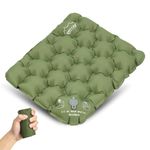 ONTYZZ Inflatable Air Seat Cushion Lightweight Inflatable Seat Stadium Seat Travel Cushion for Hiking Office Airplane Stadium, Green