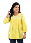 FABRR Women's Regular Fit Top (JFT-012_Neon Yellow_Large)