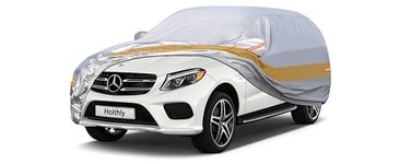 Holthly SUV Car Cover Waterproof All Weather for Automobiles, 100% Waterproof Outdoor Heavy Duty Full Exterior Covers with Cotton Lined, Fit for Mercedes GLE, Porsche Cayenne,etc.(190 to 201 Inch)