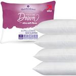 Slumberdown Feels Like Down Pillows 4 Pack - Ultra-Soft Down Alternative Pillow for Front, Back & Side Sleepers | UK Made, Non-Allergenic, Machine Washable (48 x 74cm)