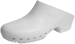 Calzuro Classic Work Clogs Without Holes - Unisex Work Clogs for Women and Men - Non Slip Shoes - Autoclavable Rubber Kitchen Shoes and Nursing Clogs - White