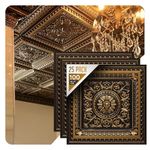 From Plain To Beautiful In Hours 223 La Scala 2' x 2' PVC Ceiling Tiles, Gold (Pack of 10)