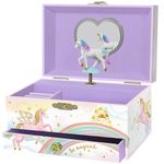 Musical Unicorn Jewellery Box for Girls - Kids Dancing Unicorn Music Box with Mirror, Unicorn Gifts for Little Girls, Jewellery Boxes, Childrens Birthday Gift, Ages 3-10