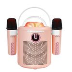 WinBridge Karaoke Machine for Kids Adults,Portable Bluetooth Speaker with Two Wireless Microphone, Mini Karaoke Machine with High Battery 4000mAh, Karaoke Toys Gifts for Girls Ages 4+ Year Old