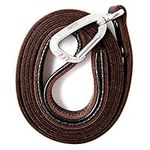 Mighty Paw Leather Dog Leash for Large Dogs - Soft Padded Handle - Extra D-Ring for Waste Bags - Strong Climbers Clip - 6 Ft Leash Leather - Leather Dog Leashes for Large Dogs - Leather Lead - Brown