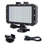 Suptig Underwater Lights Dive Light 84 LED High Power Dimmable Waterproof LED Video Light Waterproof 164ft(50m) For Gopro Canon Nikon Pentax Panasonic Sony Samsung SLR cameras