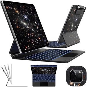 typecase Keyboard Case for iPad Air 13 and iPad Pro 12.9 (6th,5th,4th,3rd Gen),Magic-Style for iPad Pro 12.9,Magnetic Keyboard,Built-in trackpad,11 Colors Backlight,James Webb Orange