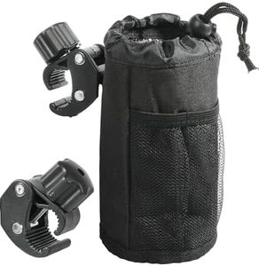 RACOONA Bicycle Water Bottle Holder,Motorcycle Cup Holder with Alligator Clip,ATV Water Bottle Holder,Oxford Fabric with Mesh Bag,Car Accessories Bicycle Accessories for Motorcycle UTV, ATV,Camper