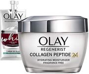 Olay Regenerist Collagen Peptide 24 Face Moisturizer with Niacinamide for Firmer Skin, Anti-Wrinkle Fragrance-Free 1.7 oz, Includes Olay Whip Travel Size for Dry Skin