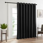 RYB HOME Black Curtains for Bedroom - Blackout Privacy Backdrop Curtain Vertical Blinds Shades for Living Room Sun Room Church Ceremony Garage Patio Sliding Glass Door, W 100 x L 108