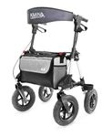 KMINA PRO - All Terrain Rollator Walker with Seat, Large 4 Wheeled Rollator, Folding Rollator with Seat and Basket, Rollator Walker Elderly with Large Wheels, All Terrain Walker