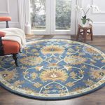 zia carpets Zamora Handmade Wool Entryway Foyer Living Room Dining Bedroom Carpet Size 4 x 4 feet Round