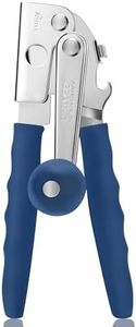 Commercial Can Opener, UHIYEE Hand Crank Can Opener Manual Heavy Duty with Comfortable Extra-long Handles, Oversized Knob, Large Handheld Can Opener Easy for Big Cans, Blue