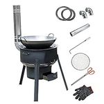 Camping Wood Burning Stove Iron Portable Wood Stove, Camping Log Burner Detachable Shed Wood Burning Stove, Firewood Stove Camping With Two Furnace Rings For Grill, Picnic, Hunting