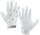 Grip Boost Stealth Solid Color Football Gloves Pro Elite - Adult (White/White, Medium)