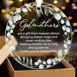 LAZZIG Godmother Gifts from Godchild, Goddaughter, Godson - Godmother Ornament Thank You for Being Mine, Best Godmother Gifts for Sister, Aunt, Godmother Present Idea Christmas - Acrylic Ornament 2024