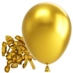 Bezente Metallic Gold Balloons Latex Balloons - 150 Pack 5 inch Chrome Gold Helium Balloons for Wedding Birthday Baby Shower Graduation Christmas Party Decorations