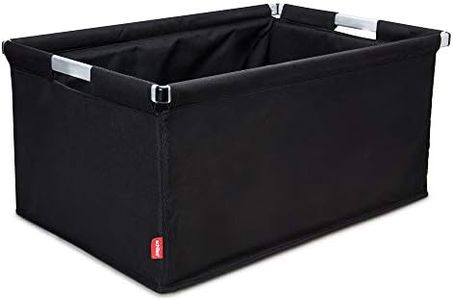 achilles Caja de transporte, caja grande de aluminio, cesta de la compra, caja plegable con marco de aluminio, caja de transporte, caja baúl Negro 61,5 cm x 42 cm x 29 cm