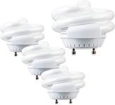 SLEEKLIGHTING 13Watt T2 Spiral CFL GU24 Base Puck Light Bulb -4200K 800 lm UL Approved,Compact Fluorescent - White Light 4pack