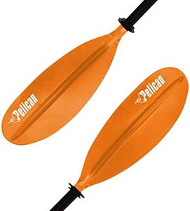 Pelican - Standard Kayak Paddle - Orange - 220 cm (86.6 in.) - Aluminum Shaft and a Durable Polypropylene Blade - 0/65° Blade Angle - with Drip Ring - PS1967-00