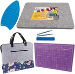 100% New Zealand Wool Pressing Mat for Quilting - Best Portable Wool Ironing Mat for Quilters - Includes Travel Bag, Cutting Mat, Iron Rest & Sewing Accessories and Supplies - 13.5"x17"x0.5" Iron Mat