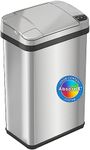 iTouchless Stainless Steel Trash Can, Touchless Sensor Lid, Odor Filter and Fragrance, 4 Gal