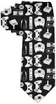 Men's Black Video Game Weapon Gamer Necktie Polyester Silk Soft Business Gentleman Tie Necktie