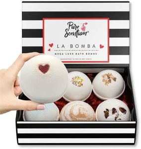 Pure Scentum 6 XXL Bath Bombs Handmade in USA, Bath Bombs for Women Relaxing, Shea Butter for Dry Skin, Natural Organic All Natural Bath Bombs, Vegan Bath Bomb, Large Bath Bombs, La Bomba