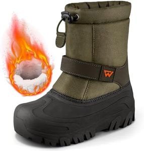 LACKWAR Kids Snow Boots Warm Waterproof Boys Winter Boot Non Slip Snow Shoes Outdoor Boys Girls Snow Boots(Green,6 Big Kid)