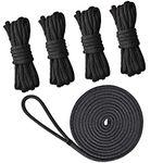 Double Braid Nylon Dock Lines, Premium Boat Rope Docking Lines Mooring Line Marine Ropes with 12 inch Eyelet (D: 3/8 inch 1/2 inch 5/8 inch, L: 16.5ft/25ft/50ft)