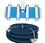 BlueWave 14 Inch Pool Flexible Vacuum Head with Brush and 6 Meter In Length Hose Pipe, 38 mm EVA Vacuum Hose With Standard Cuff Link