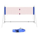 Portable Height Adjustable Badminton Volleyball Tennis Net Set Multi-Purpose Sports Equipment with Poles Stand and Carry Bag for Outdoor Garden Beach 5m/16ft