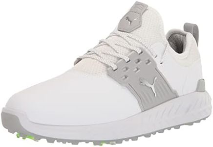 PUMA Men's Ignite Articulate Golf Shoe, White Silver/High-Rise, 11.5