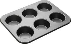 Grizzly Tin Muffin Tray, Black, 6 Cavity, (GZ TM-13)