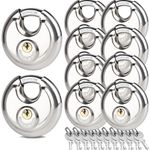 10Pack Padlocks Keyed Alike, 2-3/4"(70mm) Disc Locks for Storage Unit, Stainless Steel Locks, Outdoor Waterproof Storage Lock for Storage Locker, Shed, Gate, Fence, Warehouse