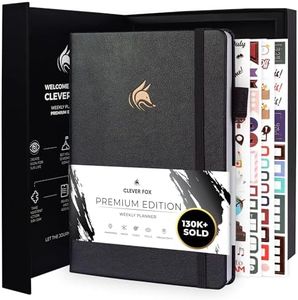 Clever Fox Planner Premium Edition – Undated Luxurious Weekly & Monthly Planner to Increase Productivity and Hit Your Goals – Organizer – Start Anytime, A5, Lasts 1 Year, Silver Black (Weekly)
