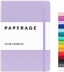 PAPERAGE Blank Journal Notebook, (Lavender), 160 Pages, Medium 5.7 inches x 8 inches - 100 GSM Thick Paper, Hardcover