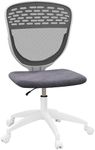 Vinsetto Office Chair, Computer Desk Chair, Armless Swivel Chair with Adjustable Height, Rolling Wheels and Mesh Back Support for Home Students Study, Grey