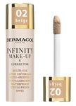 Dermacol Infinity make-up and corrector, Multi-use, Super coverage, Photo-friendly, Hypoallergenic, Waterproof, Touch proof, SPF 15, 02 - Beige