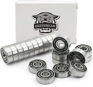 Premium 20Pcs 608rs Bearings Skateboard Bearings ABEC Bearings Chrome Steel Ball Bearing Longboard Bearings (8x22x7mm) for Quad Skate Double Rubber Sealed Miniature Deep Groove Bearings