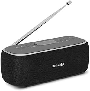 TechniSat VIOLA BT 1 Portable Bluetooth Speaker with DAB+ Digital Radio (FM, DAB, Clock, Alarm Timer, Favourite Memory, LCD, Hands-Free Function, AUX-in, Battery, USB-C Charging Cable, 6 W) Black/Grey