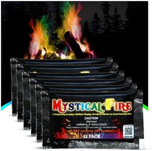 Mystical Fire Color Changing Packets Fire Pits Campfire Enchanted Multi-Color Magical Fun for Indoor Fireplace or Outdoor Use 0.882 Ounces 12 Pack